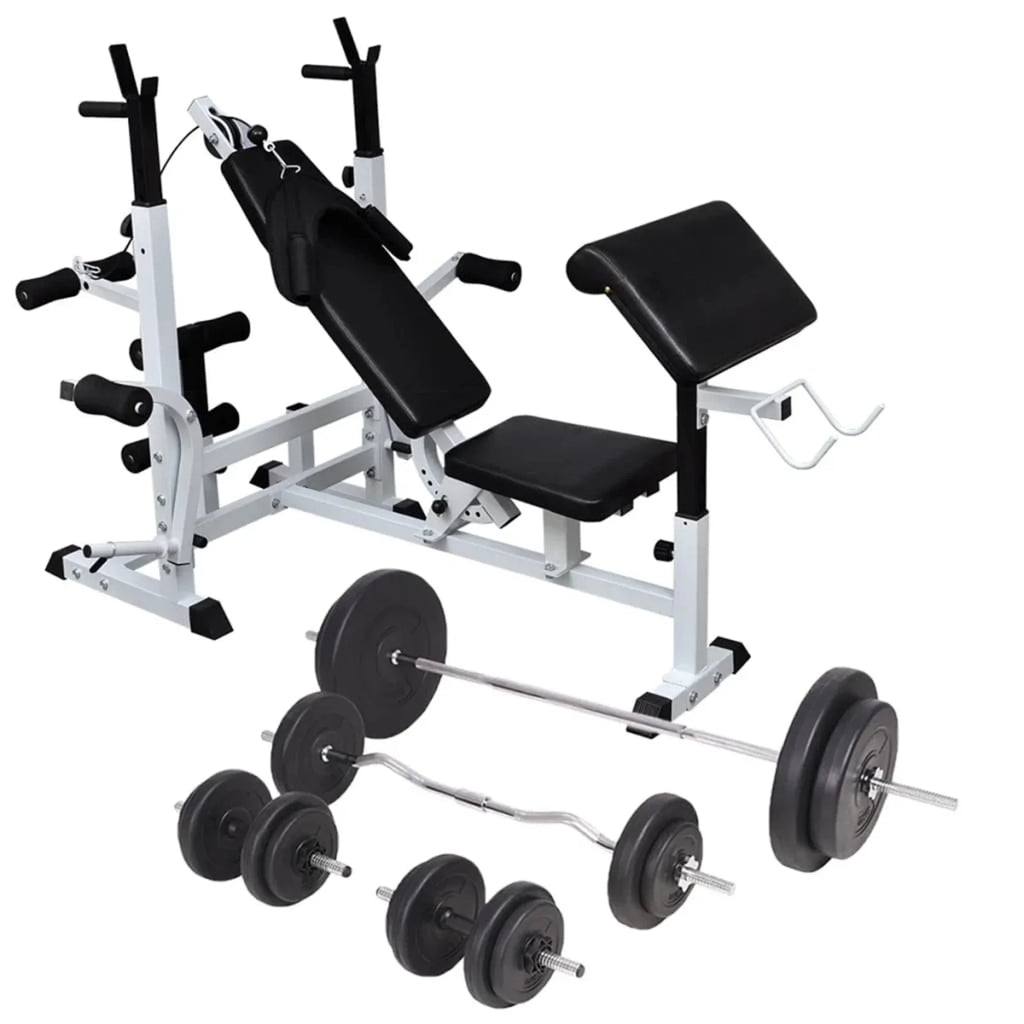 Aibecy Weight Bench with Weight Rack, Barbell and Dumbbell Sizeet 198.4 lb