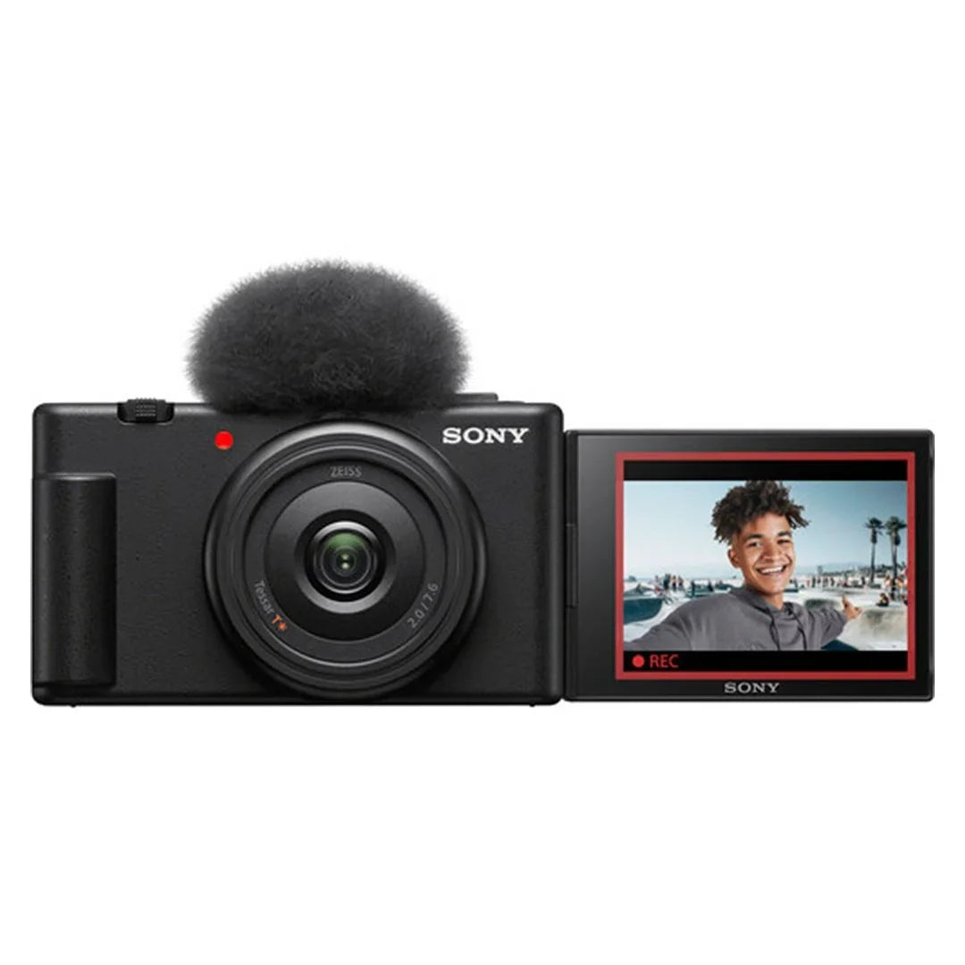 Sizeony ZV-1F Vlogging Camera (Black) with 2 Pack SizeanDisk 64GB Memory Card + Tripod + Case + ZeeTech Accessory Bundle