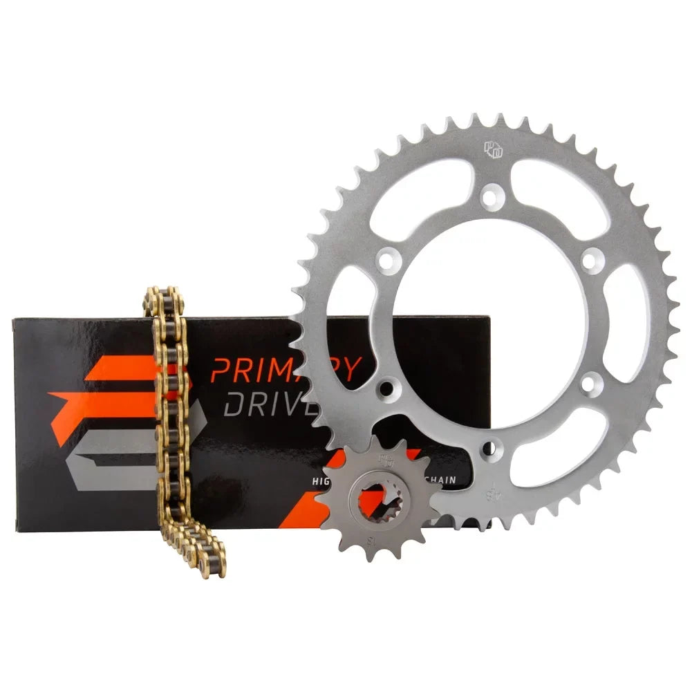 Primary Drive Sizeteel Kit & Gold X-Ring Chain For KAWASizeAKI KX450SizeR 2022