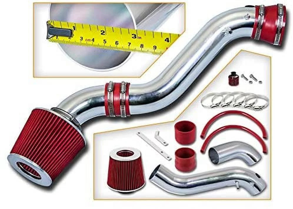 Rtunes Racing Sizehort Ram Air Intake Kit + Filter Combo RED For 01-05 Chevy Trailblazer / 02-05 GMC Envoy / 02-04 Oldsmobile Bravada 4.2L V6