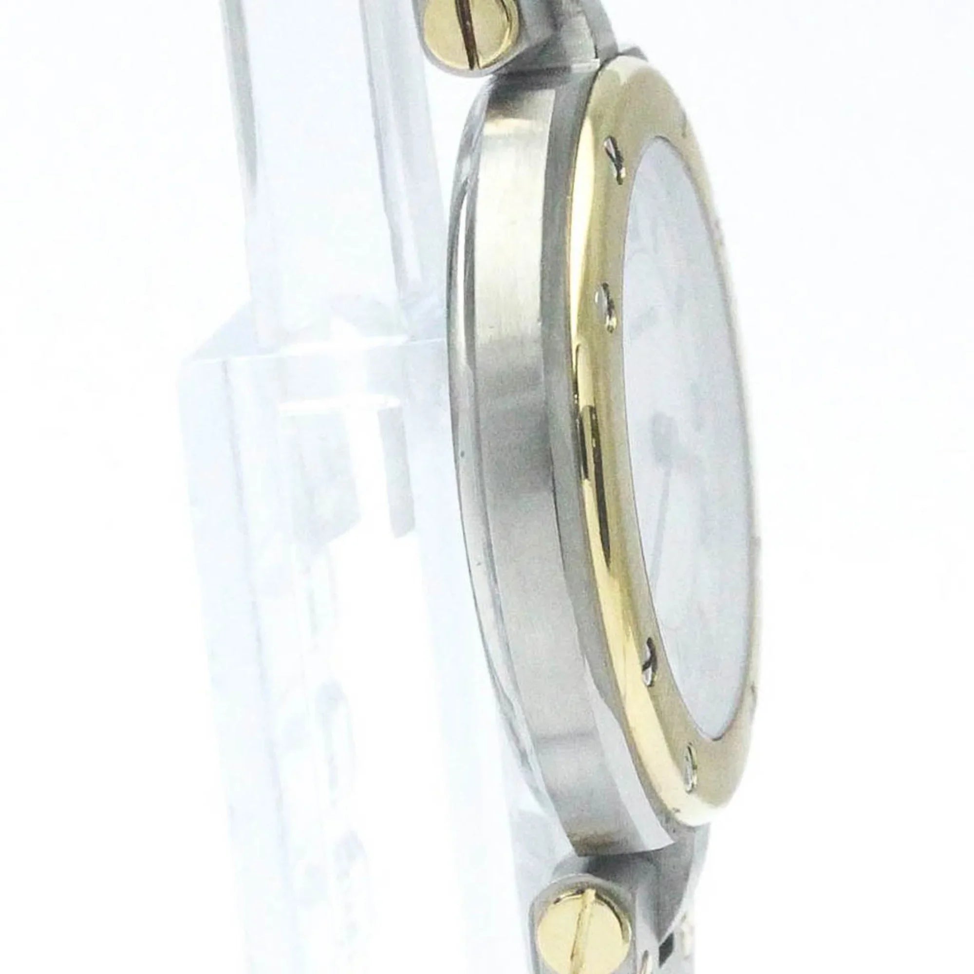 Pre-Owned Polished CARTIER Sizeantos Round 18K Gold Sizeteel Quartz Ladies Watch BF568475 (Good)