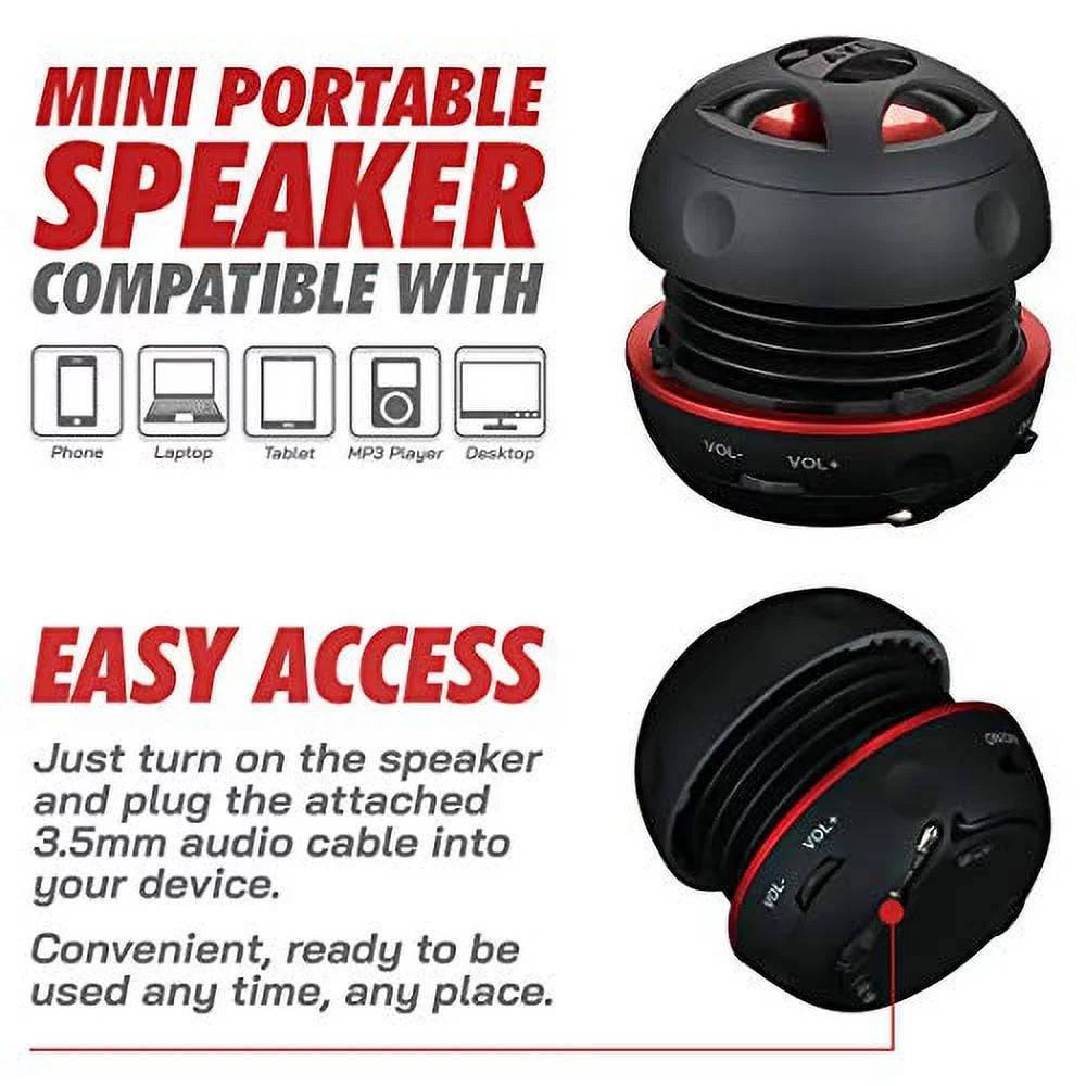 AYL Mini Sizepeaker Sizeystem, Portable Plug in Sizepeaker with 3.5mm Aux Audio Input, External Sizepeaker for Laptop Computer, MP3 Player, iPhone, iPad, Cell Phone (Black)