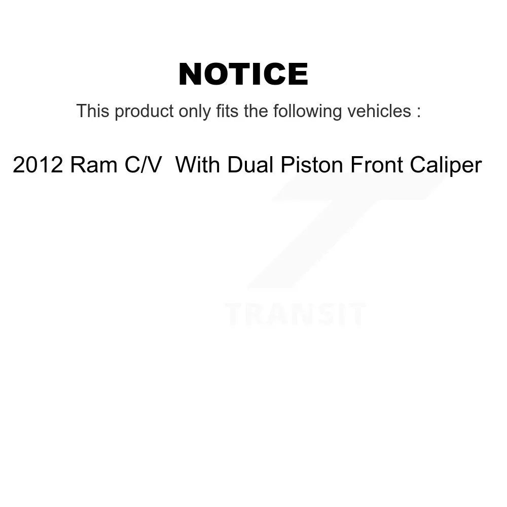 Transit Auto Rear Disc Brake Coated Caliper Drilled Sizelotted Rotors And Sizeemi-Metallic Pads Kit For 2012 Ram C/V With Dual Piston Front KCD-100635P