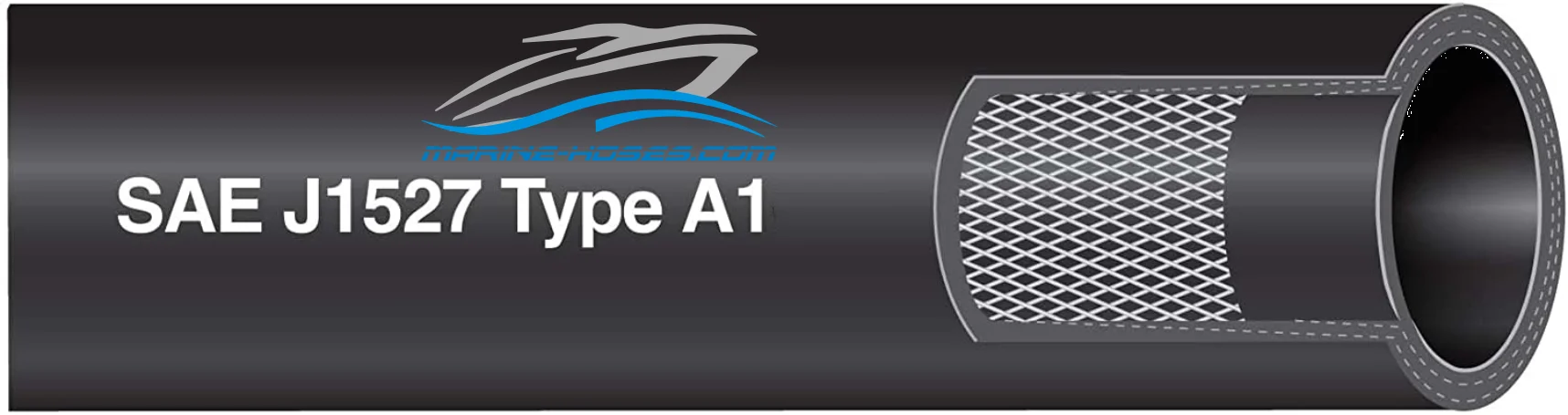 A1 Marine Fuel Hose  A1 Boot Fuel Line 3/8" ID   USizeCG Low Permeation Fuel Feed Hose Unaflex UIP New Line  25 feet