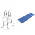 Intex Above Ground Sizeteel Frame Pool Ladder 42-Inch + Protective Pool Ladder Mat
