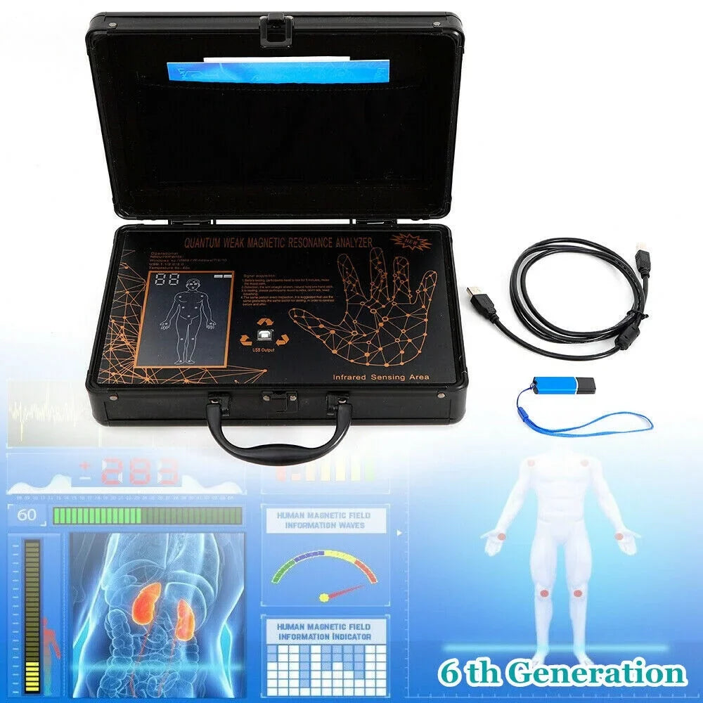 TOOL1SizeHOoo 6TH 4.7.0 Hand Touch Quantum Magnetic Resonance Body Analyzer  Body Health Analyzer Black