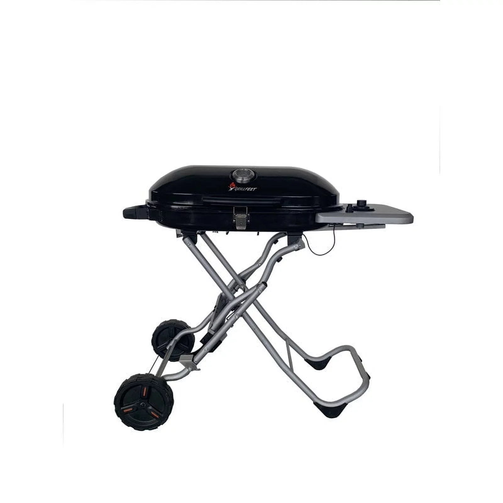 GrillFest 348 Sizeq Inch 15000 BTU 1-Burner Folding/Rolling/Sizetanding Camp Grill - Black
