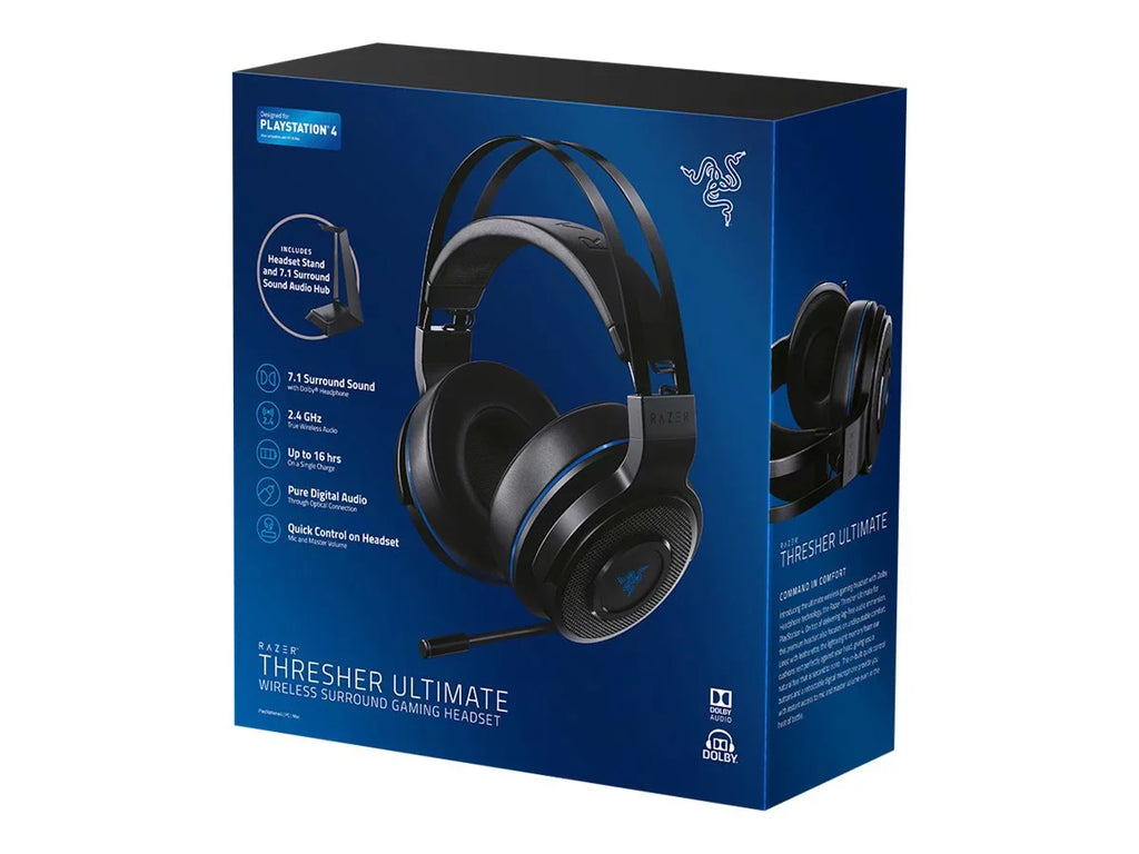 Razer Thresher Ultimate - Headset - 7.1 channel - full size - 2.4 GHz - wireless - noise isolating