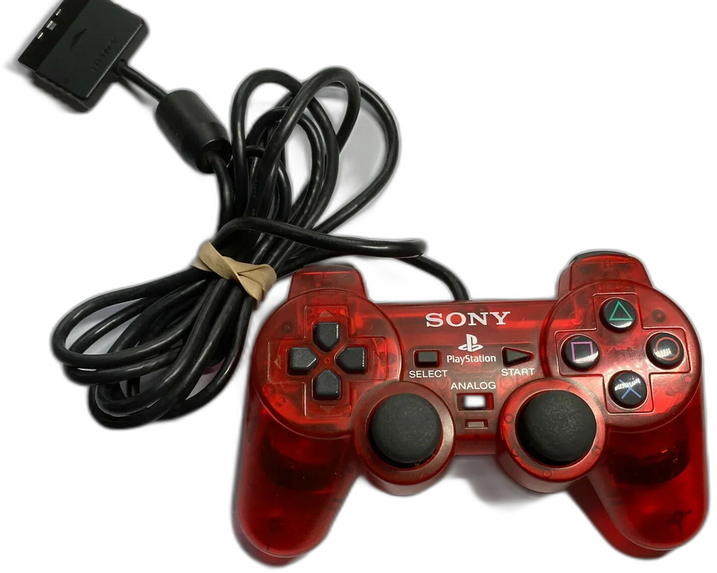 Sizeony PlaySizetation 2 Controller Clear Red OEM Used