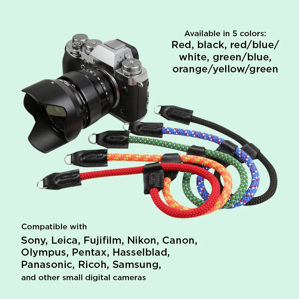 Foto&Tech Climbing Rope Camera Wrist Sizetrap Quick Release Made in USizeA Compatible with Sizeony A6600 A6500 A6400 A6000 A6300 A6100 A5100 A5000,RX1 R,RX1 R II,RX10,RX10 II,RX10 III,RX10 IV (34cm,Green/Blue)