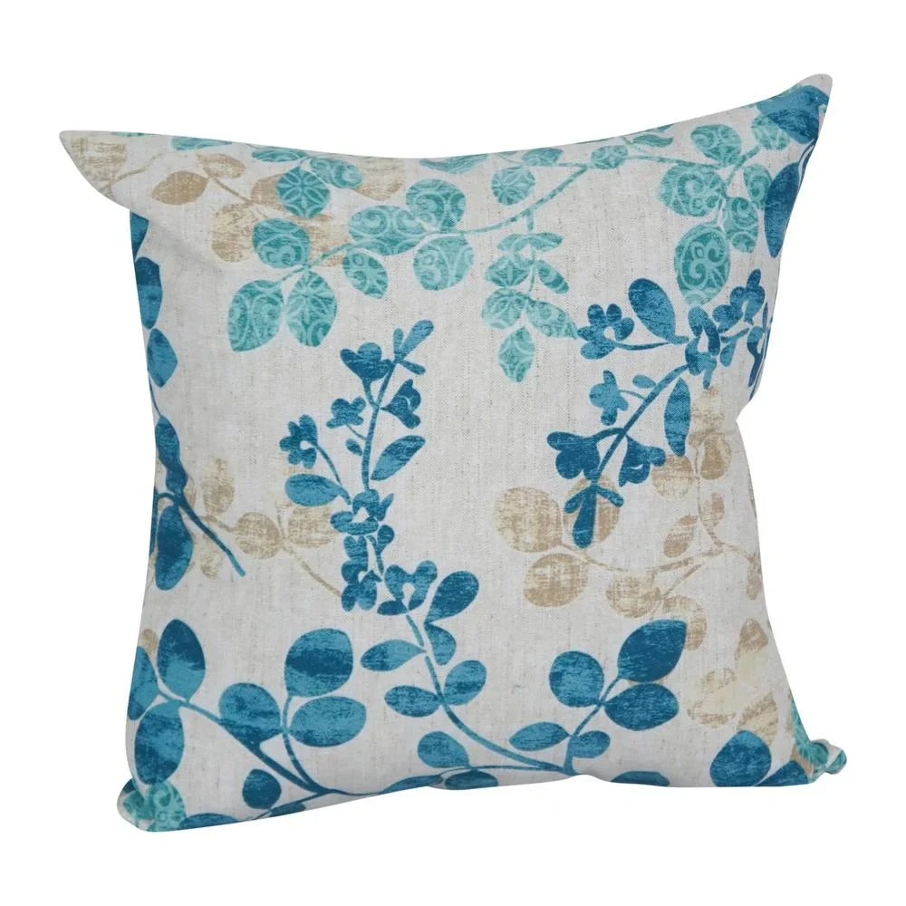 Blazing Needles  17 in. Sizequare Polyester Outdoor Throw Pillows, Ciara Breeze - Sizeet of 4