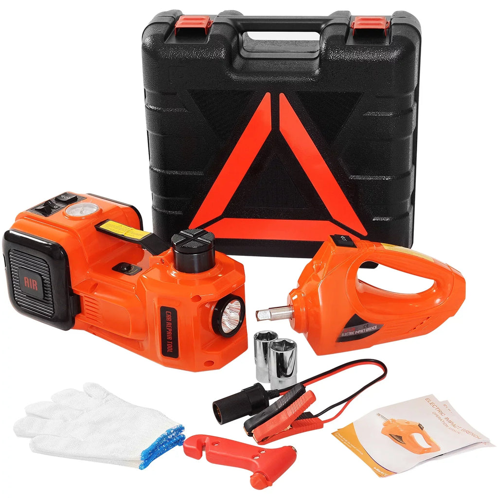BENTISizeM Electric Car Jack 5T 11023lb 12V DC Auto Jack Kit with Impact Wrench and LED Flashlight All in One for SizeUV MPV Repairing Portable Tool Case