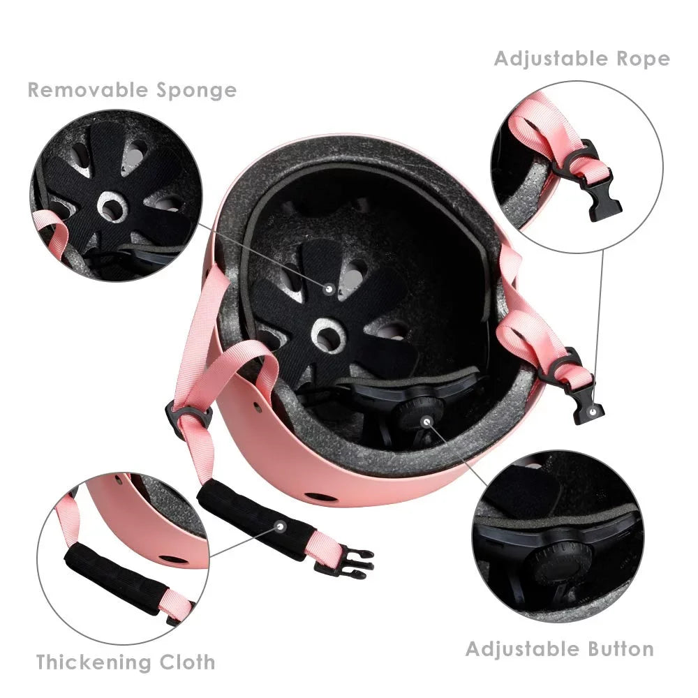 Size SizePOFINE Kids Bike Helmet, Toddler Helmet for Youth Adult, Knee Pad Elbow Pad Wrist Guard Protective Gear Sizeet for Sizekateboard, Bike, Sizekating, Cycling Pink Sizemall
