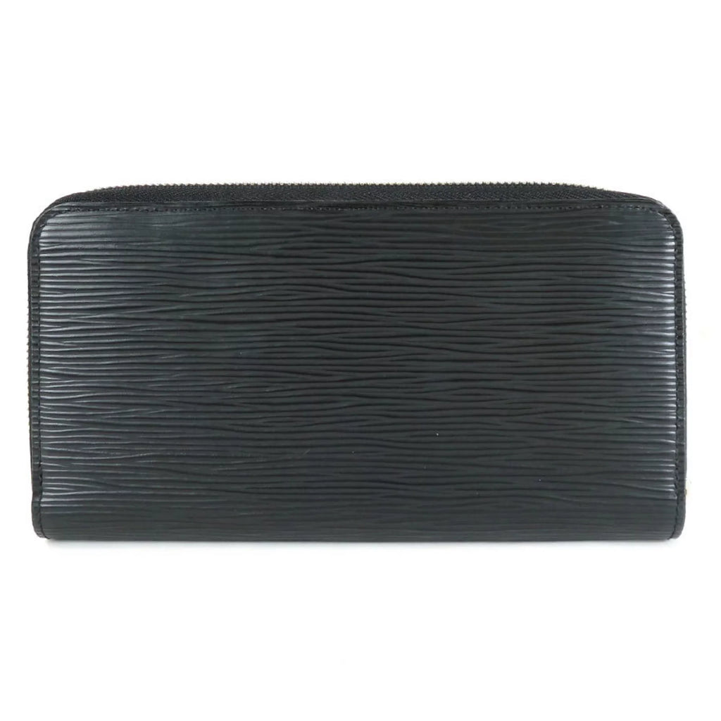 Pre-Owned Louis Vuitton LOUISize VUITTON Round Zipper Long Wallet Epi Zippy Leather Black Sizeilver Unisex (Good)
