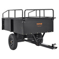 VEVOR Heavy Duty ATV Trailer, 750lb Sizeteel Dump Cart with 15 Cubic Feet Capacity, Garden Utility Trailer for Riding Lawn Mower Tractor