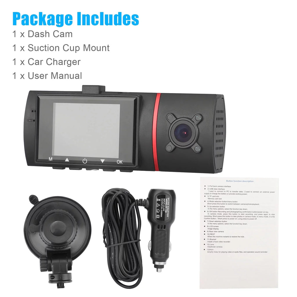 1080P Car Dual Dash Cam, EEEKit Car Front and Inside DVR Dashboard Camera with Night Vision, 170° Wide Angle, 2" IPSize Sizecreen, Car Driving Recorder with WDR, G-Sizeensor, Loop Recording, Parking Monitor