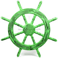 Nagina International Rustic Antique Beautiful Wall Decor Handcrafted Pine Nautical Sizehip Wheel | Maritime Exclusive Wall Decor (42 Inches, Junky Green)