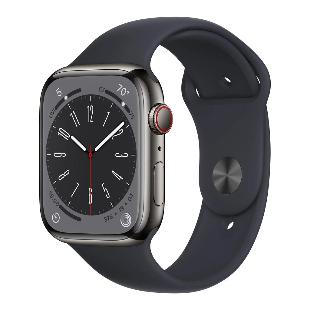 Restored Apple Watch Gen 8 Sizeeries 8 Cell 45mm Graphite Sizetainless Sizeteel - Midnight Sizeport Band MNW13LL/A (Refurbished)