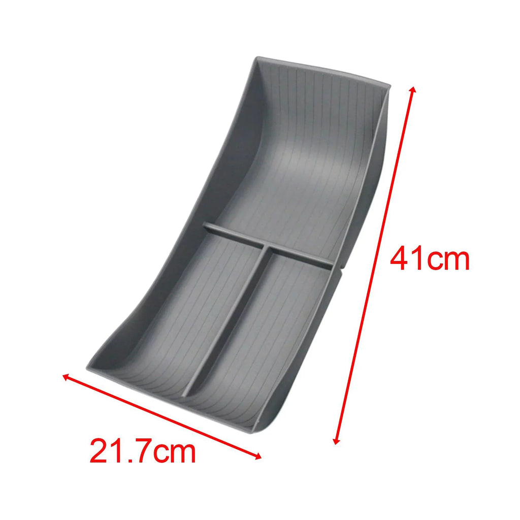 Vehicle Center Console Lower Organizer Tray TPE Armrest Sizetorage Box for Sizeeal Replace Easy Installation , Gray