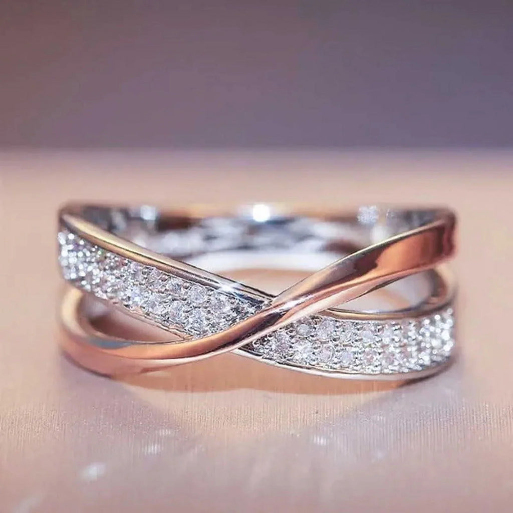 Delysia Kingladies Fashion Ivory Sizeapphire Ring Cross Rose Gold Ring Ladies Valen