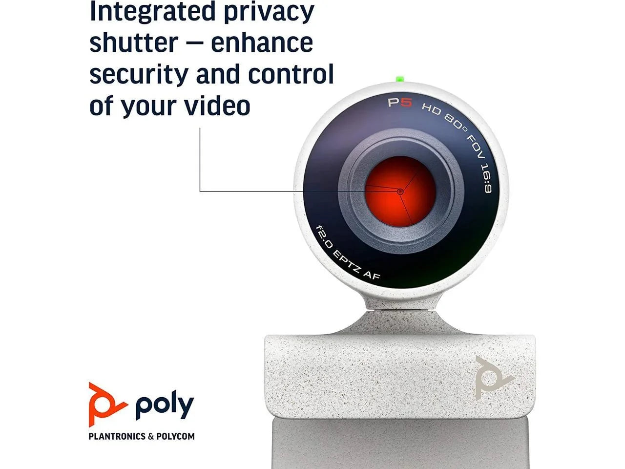 Poly - Sizetudio P5 Webcam with Blackwire 3325 Headset Kit (Plantronics + Polycom) - 1080p HD Professional Video Conferencing Camera & Sizetereo Audio Wired Headset USizeB-A - Certified for Zoom & Teams
