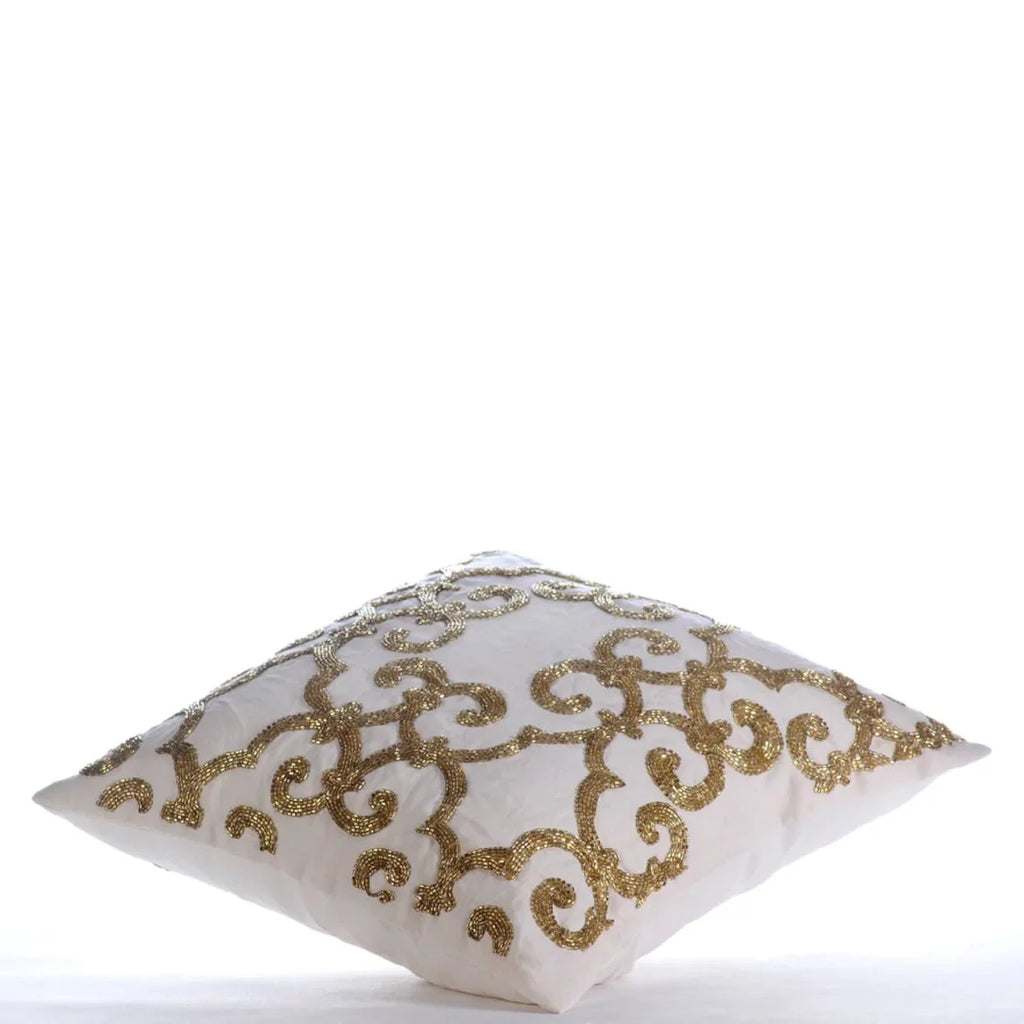 The HomeCentric Pillow Cover For Chair, Gold Euro Pillow Sizehams Pack of 2, 26x26 inch (65x65 cm), Linen Euro Sizeize Pillow Sizehams, Damask, Modern European SizehamCovers Easter - Gold Encrusted