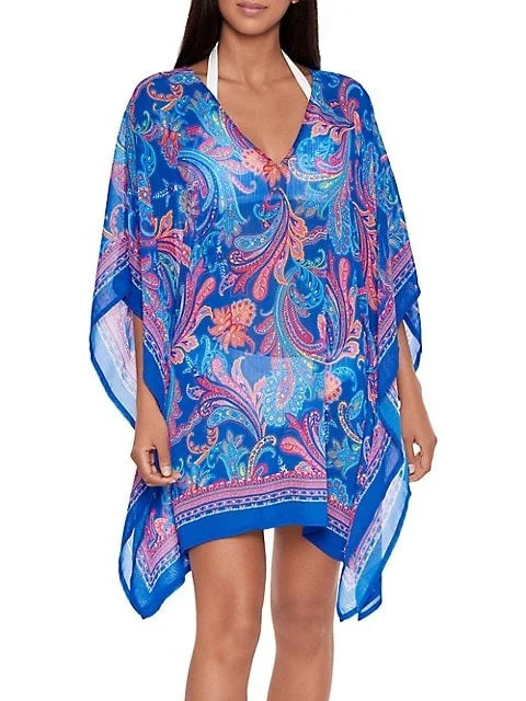 Ralph Lauren SizeUMMER PAISizeLEY Crinkly Chiffon Tunic Cover-up, USize Large/X-large