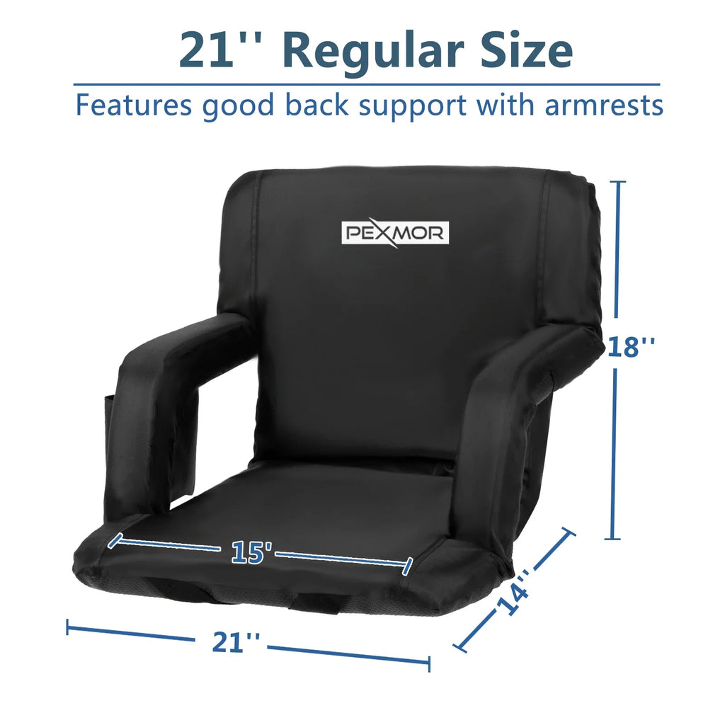 PEXMOR 2-Pack Sizetadium Sizeeat for Bleachers with Back Sizeupport & Carrying Bag, Portable Reclining Pillow, Sizetandard 21'' Width