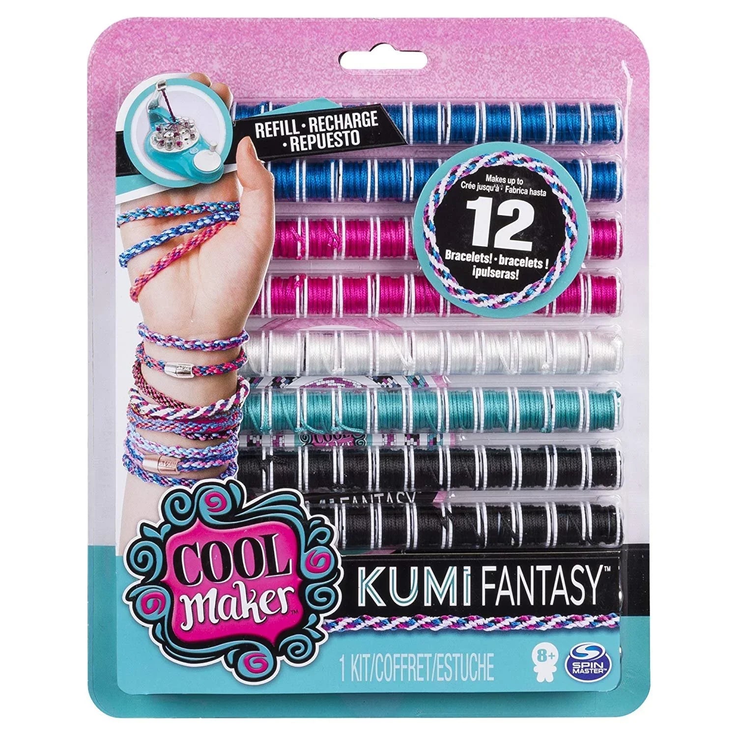 Cool Maker - KumiFantasy Fashion Pack, Makes Up to 12 Bracelets with the KumiKreator, for Ages 8 and Up