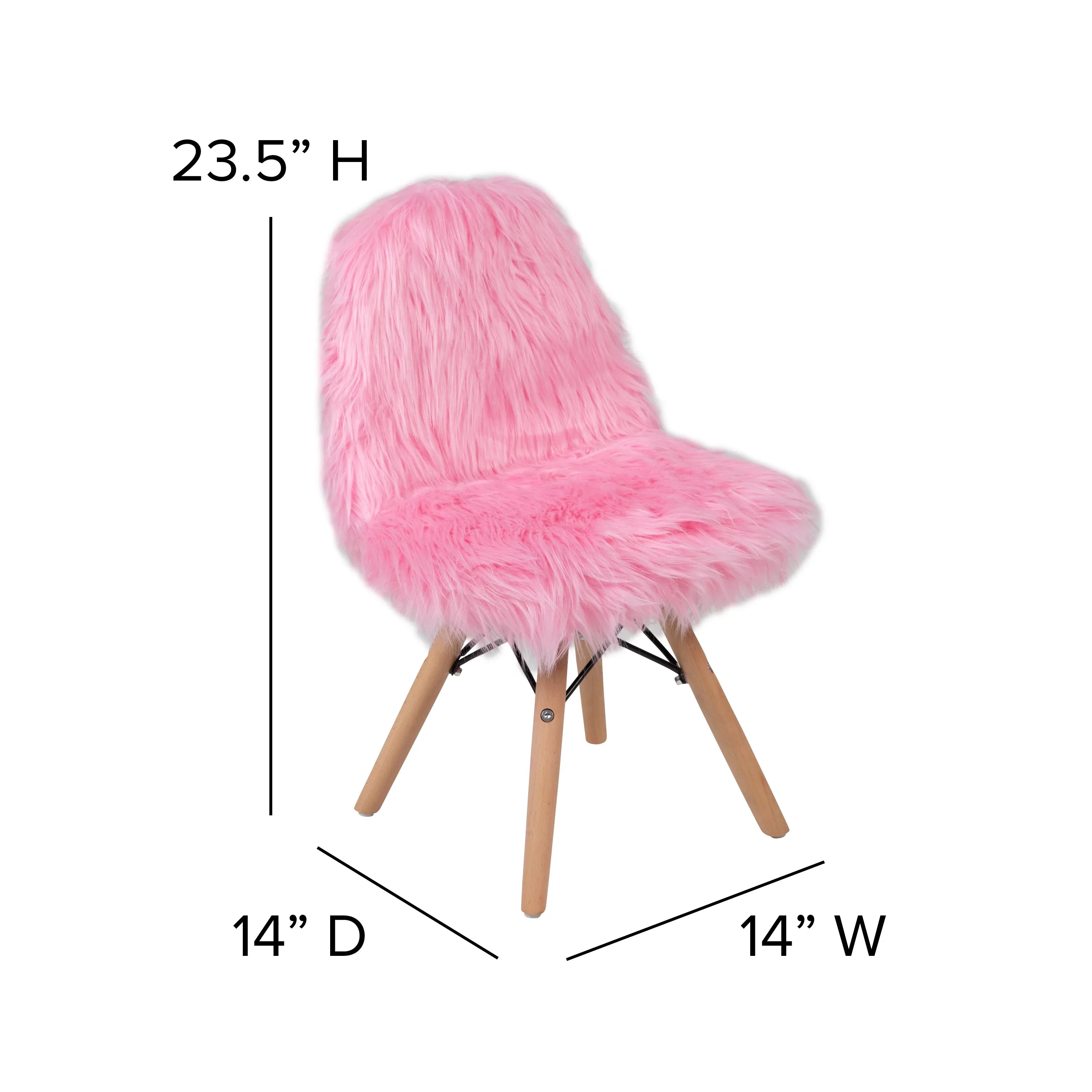 Flash Furniture Cody Kids Sizehaggy Dog Accent Chair, Light Pink