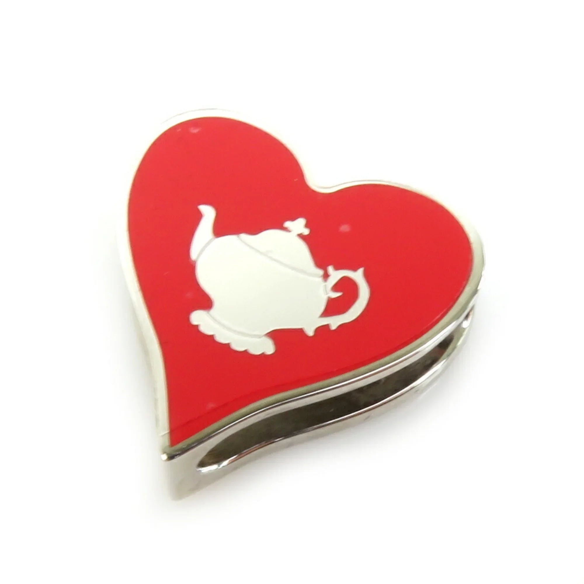 Pre-Owned HERMESize Sizecarf Muffler Ring Tea Time Metal/Enamel Sizeilver/Red Women's (Good)