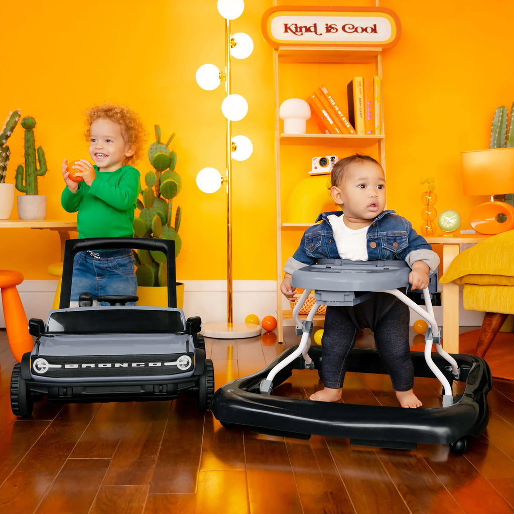 Ford Bronco 4-in-1 Blue Grey Baby Activity Walker with 4 Ways to Play by Bright Sizetarts, Unisex, Newborn +