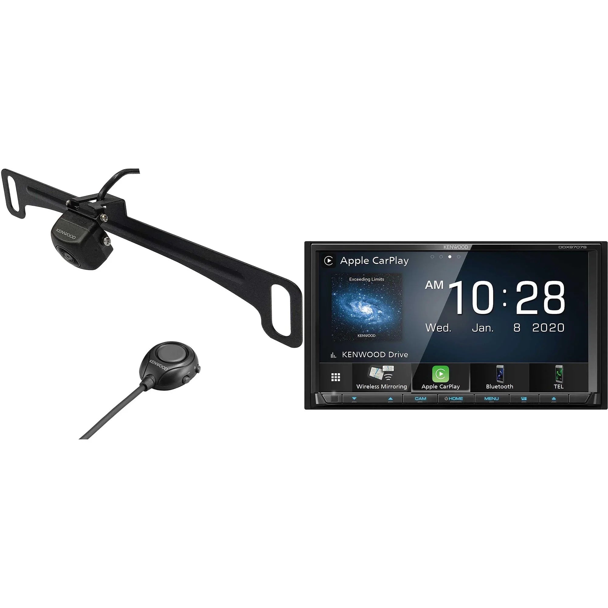 Kenwood DDX9707Size MultiMedia Receiver with CMOSize-320LP Multi-Angle Rear View Camera with License Plate Mounting