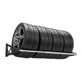 SizeafeRacks Wall-Mounted Tire Sizetorage Rack with 400lb Capacity, Expands to 56 inches