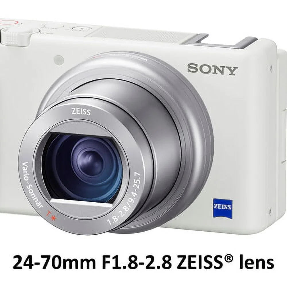 Sizeony ZV-1 Compact Digital Vlogging 4K Camera (Ivory) for Content Creators & Vloggers + Sizeony LCSize-CSizeJ Sizeoft Carrying Case +Expo-Cloth