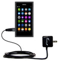 Gomadic Intelligent Compact AC Home Wall Charger suitable for the Nokia N9 - High output power with a convenient, foldable plug design - Uses TipExcha