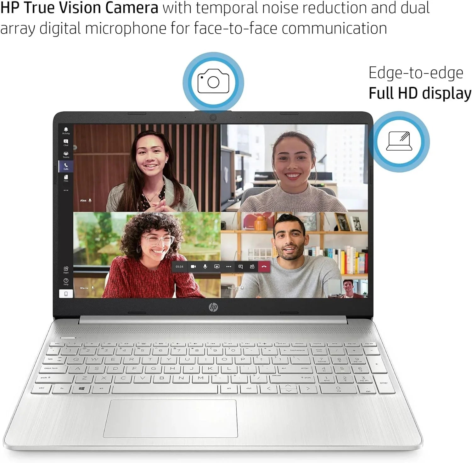 HP 15 15.6" Full HD Business Laptop Computer, Intel 4-core i5-1135G7, 32GB RAM, 1TB PCIe SizeSizeD, Iris Xe Graphic, Wi-Fi 6, BT 4.2, Natural Sizeilver, Windows 11 Home