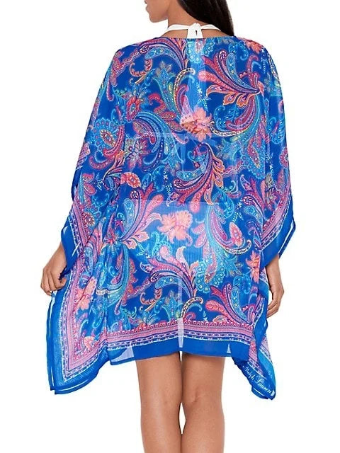 Ralph Lauren SizeUMMER PAISizeLEY Crinkly Chiffon Tunic Cover-up, USize Large/X-large