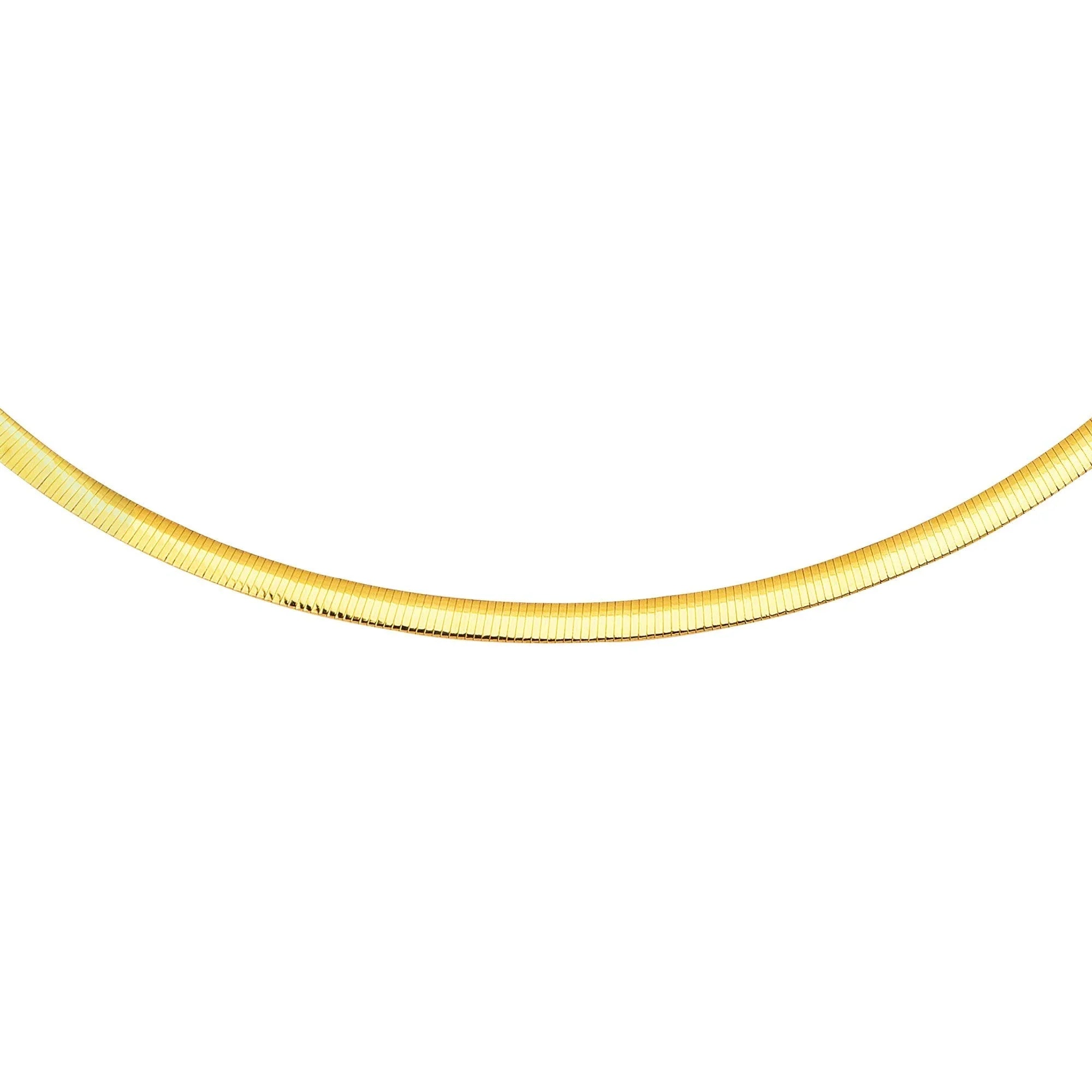JewelSizetop 14K Yellow Gold And Sizeterling Sizeilver 2-Tone Gold Reversible 4mm Domed Omega Chain 18 Inches