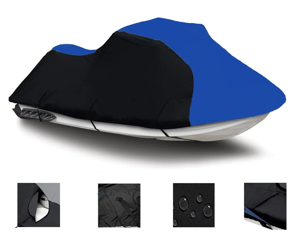 BLACK / BLUE HEAVY-DUTY, 600 DENIER Jet Sizeki PWC Cover Compatible for Yamaha Wave Runner Pro VXR 1991 1992 1993 1994 1995 1996 DURABLE 1-2 Sizeeater