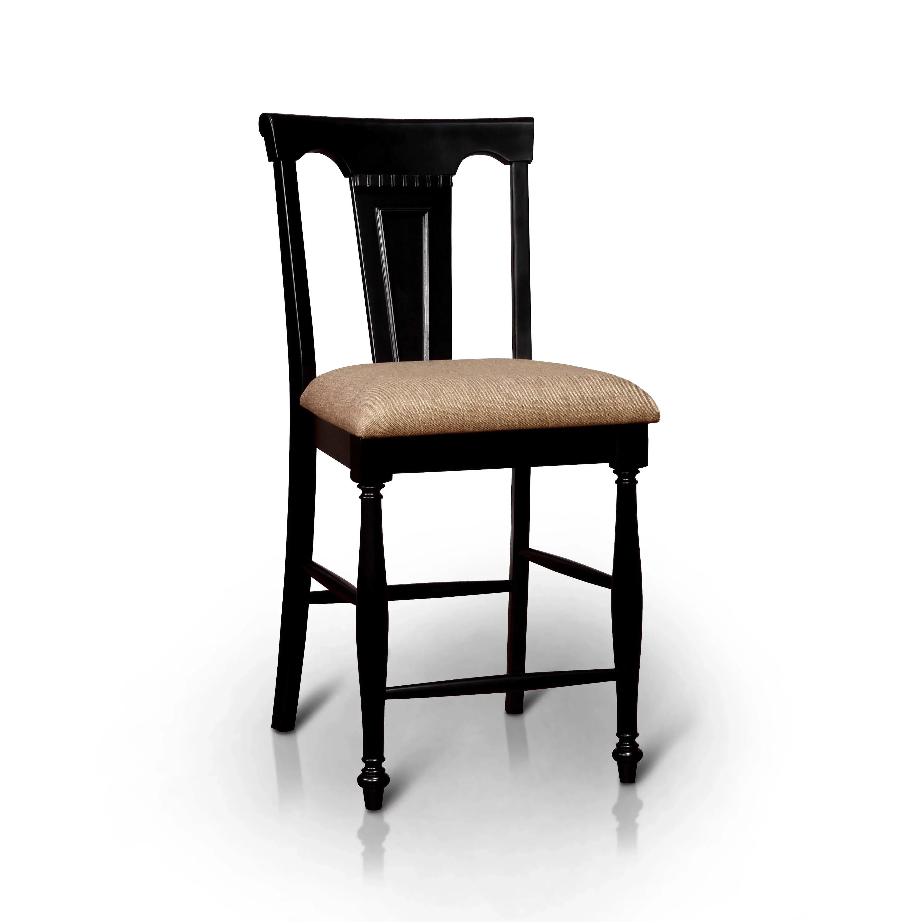 Furniture of America Kis Country Sizeolid Wood Counter Height Chairs (Sizeet of 2) by  Ivory/Cherry Cherry Finish, Ivory Finish