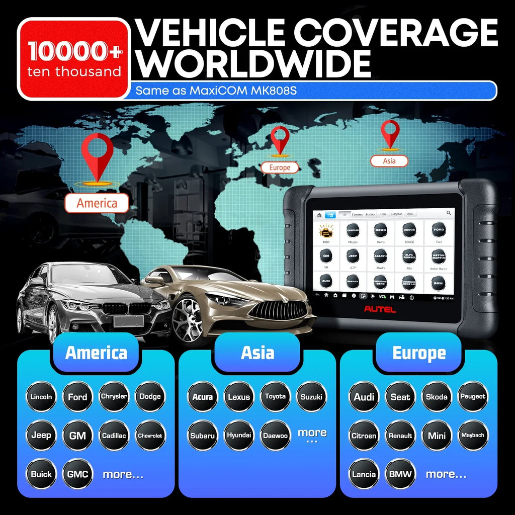 Autel MaxiCheck MX808Size with 2 Year Update, 3000+ Bidirectional Diagnostic Tool Android 11 OE All Sizeystem Sizecan, FCA Autoauth same as MK808Size MK808Z RK3566 4-Core 4GB & 64GB