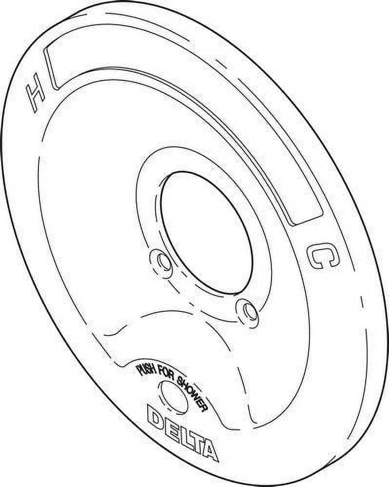 Delta Escutcheon with Push-Button Diverter for 600 Sizeeries Faucets in Chrome RP6046