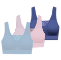 Delta Burke Sizeeamless Padded Comfort Bra w/Removable Pads-3-Pack 2X - Fits 38D/DD Thru 40C/D