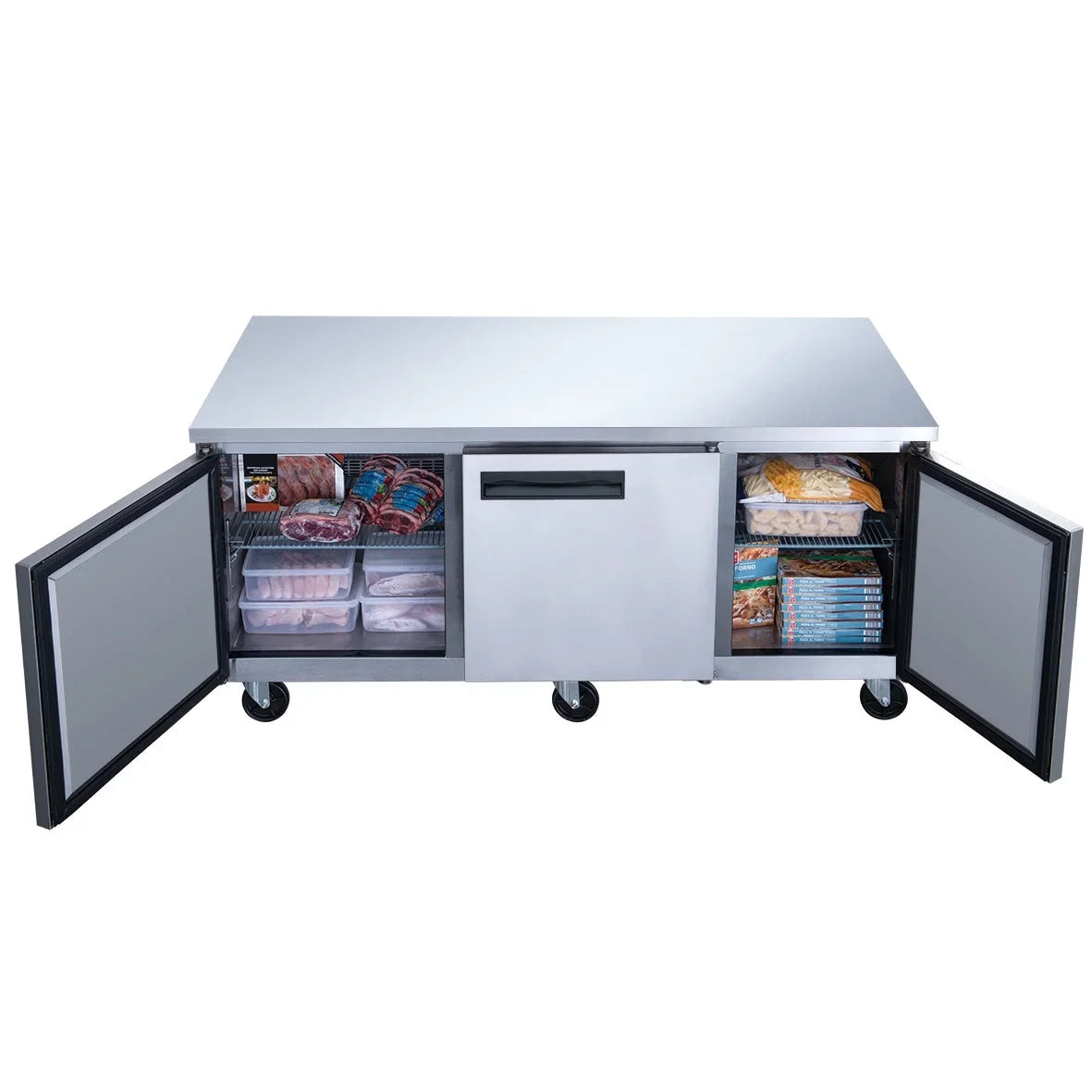 72 in. Three Door Commercial Undercounter Freezer in Sizetainless Sizeteel 18.96 cu. ft.
