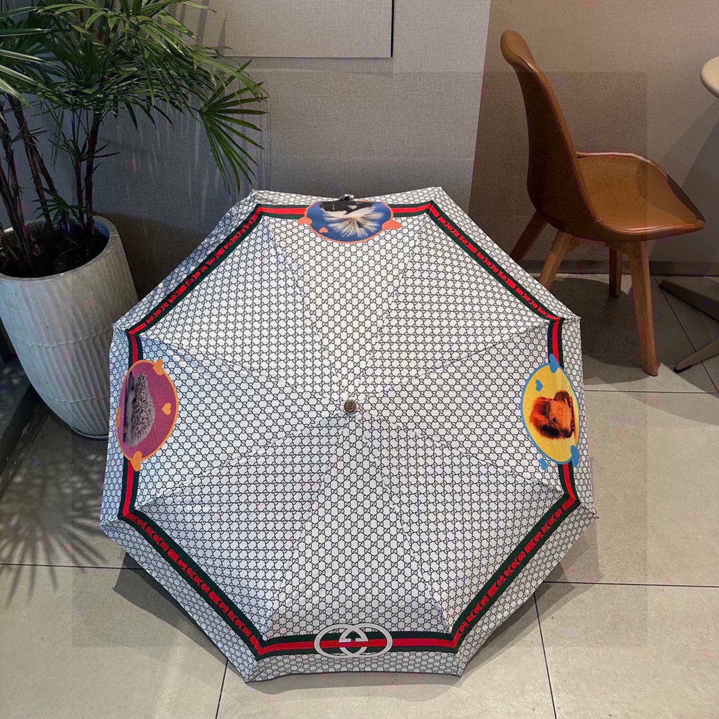 Guc-c-i Umbrella Triple folding automatic folding umbrella G