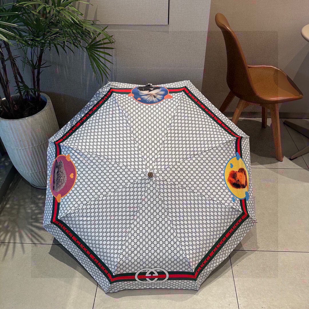 Guc-c-i Umbrella Triple folding automatic folding umbrella G