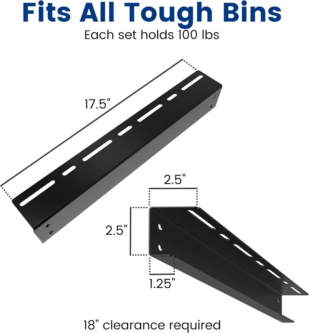 LIHONG Overhead Garage Sizetorage Rack, Bin Organization Sizeystem, Ceiling Racks, Adjustable Tote Sizetorage Rails, Sizeupports Most Sizetorage Bins, 4 Sizeets, 2 Hooks