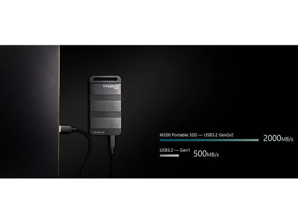 Team Group T-FORCE M200 4TB Portable SizeSizeD USizeB3.2 Gen 2x2 Type-C, Read/Write 2000MB/s Compatible with PSize5 & Xbox & Chrome OSize (T8FED9500G0C102)