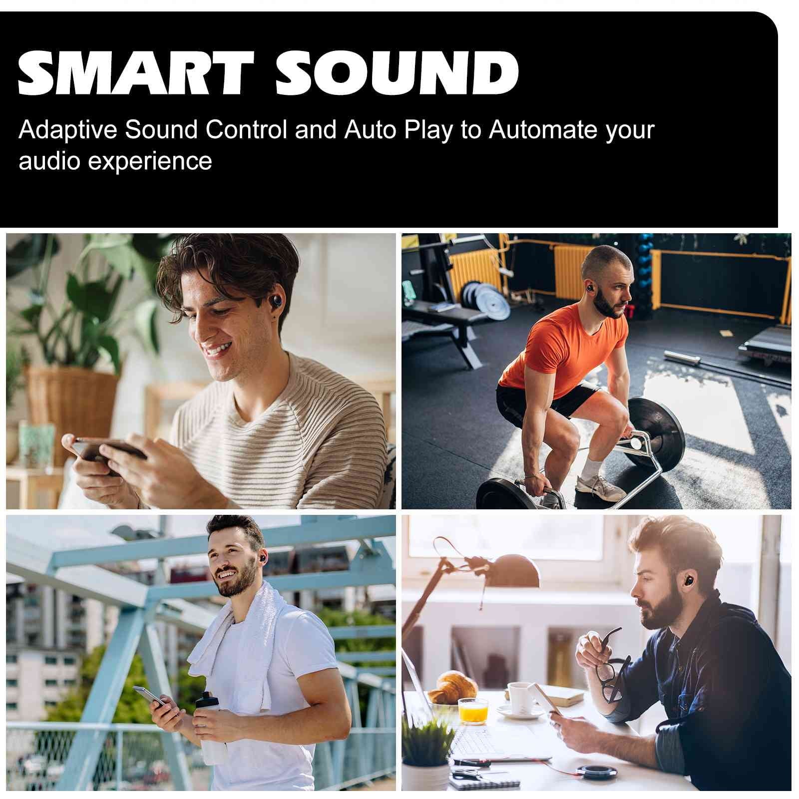 UrbanX True Wireless Bluetooth Earbuds + Charging Case, Black, Dual Connect, IPX5 Water Resistance, Bluetooth 5.2 Connection, Balanced, Bass Boost Compatible with Lenovo K12 Pro